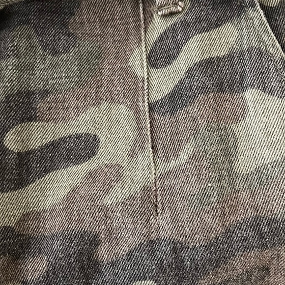 Zara The Joy PaperBag Pants Jeans Camo Denim Relaxed Fit Tapered Leg High waist - Picture 14 of 15